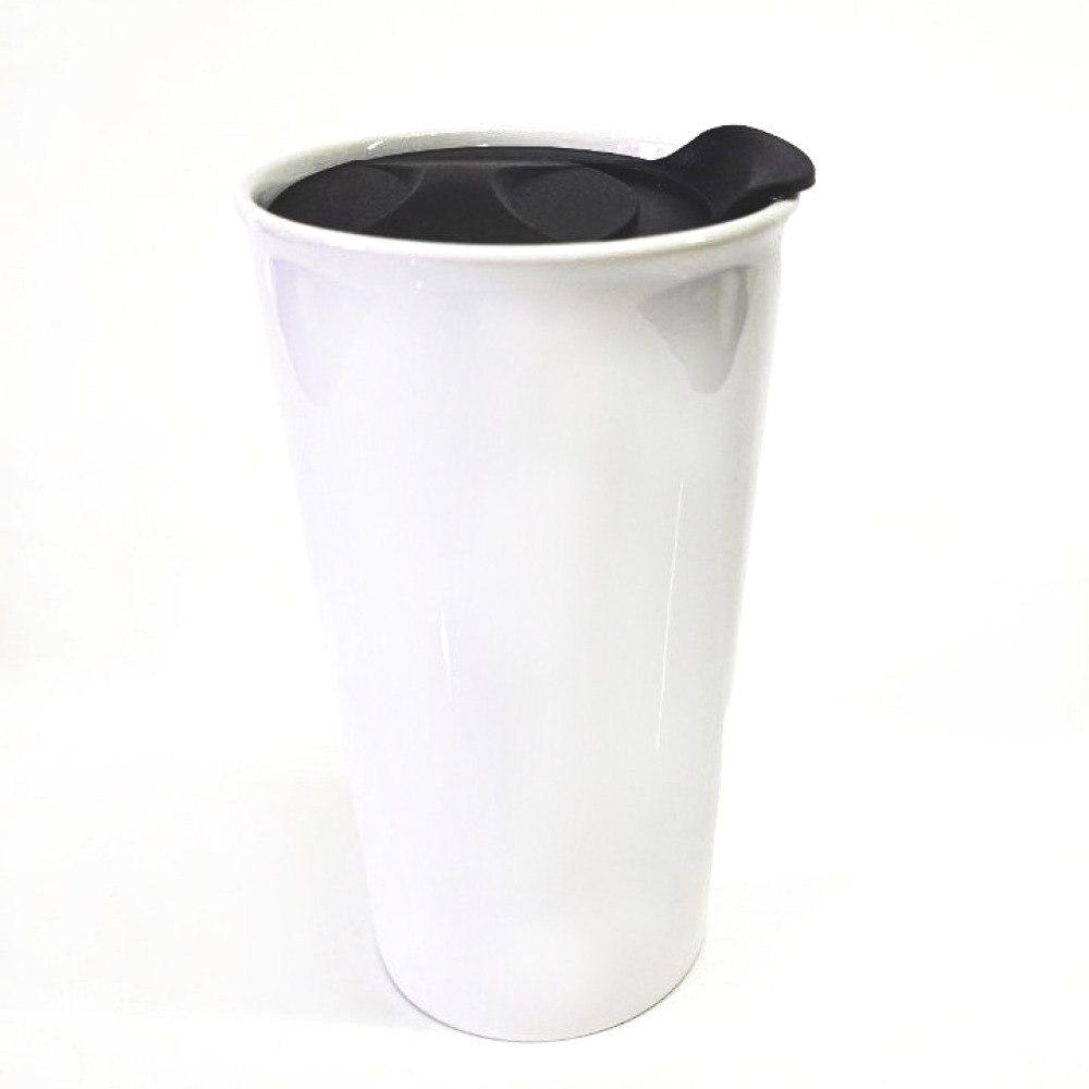 Порцеляновий стакан з пластиковою кришкою 450 мл