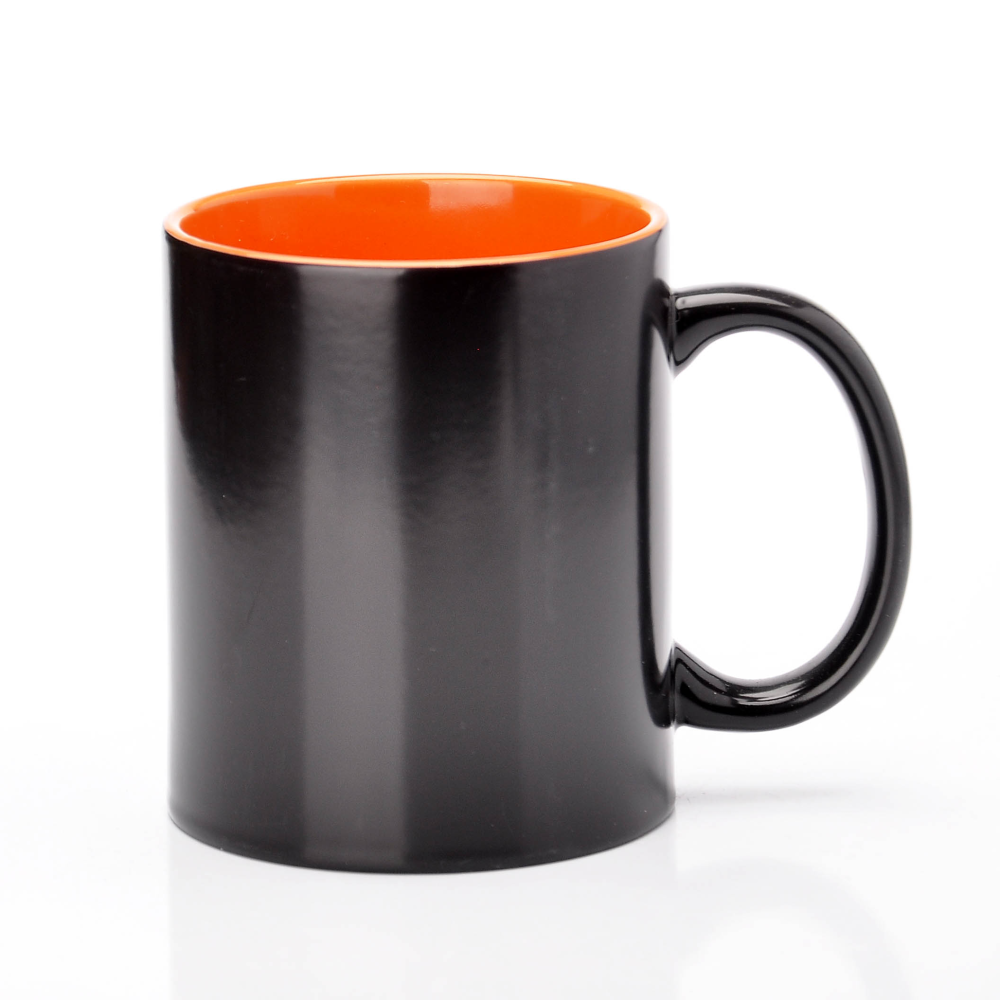 Чашка хамелеон оранжевая внутри для сублимации