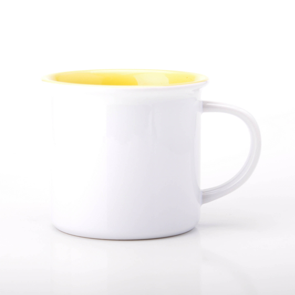 Чашка сублімаційна керамічна “емальована“, 330 мл з жовтою серединкою