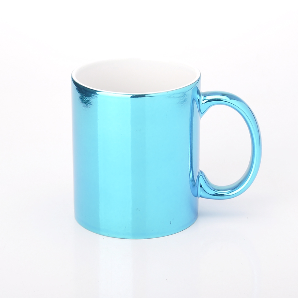 Чашка цветная Зеркальная голубая для сублимации