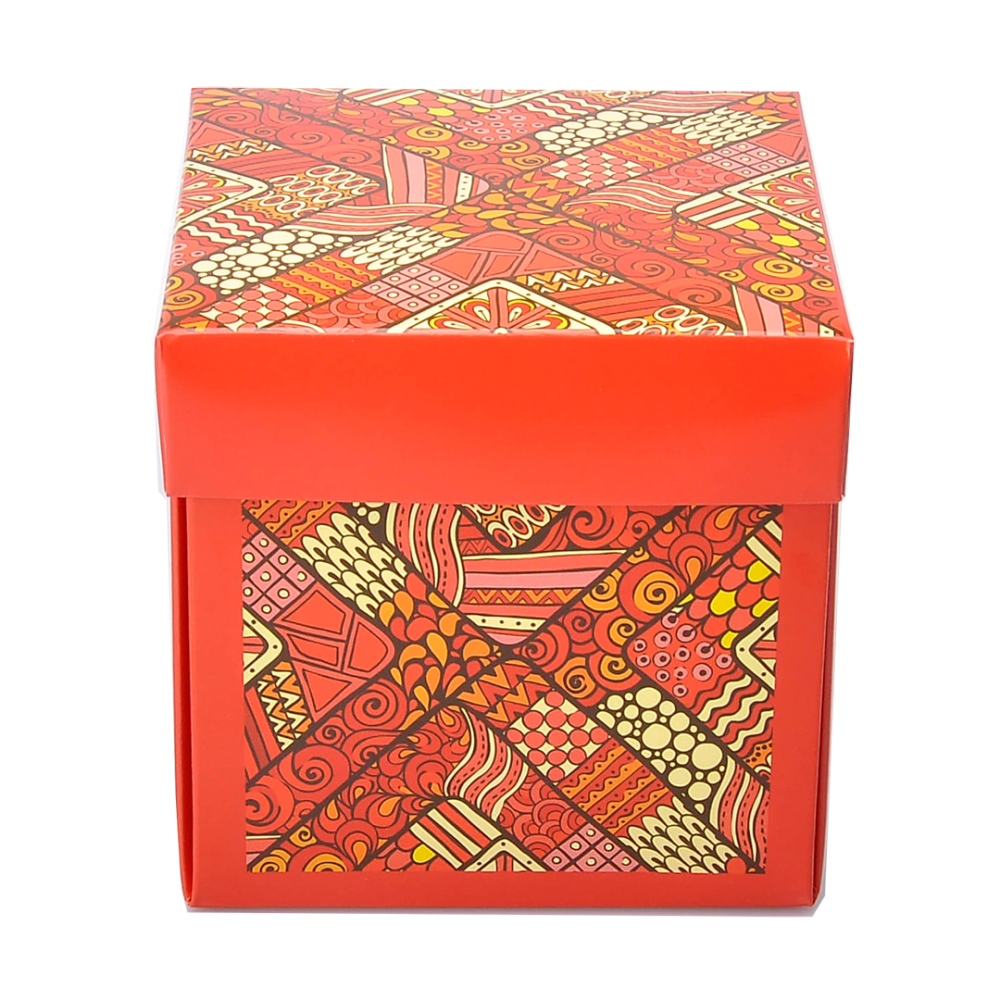 Упаковка для чашки 330 мл из картона с крышкой (красная)