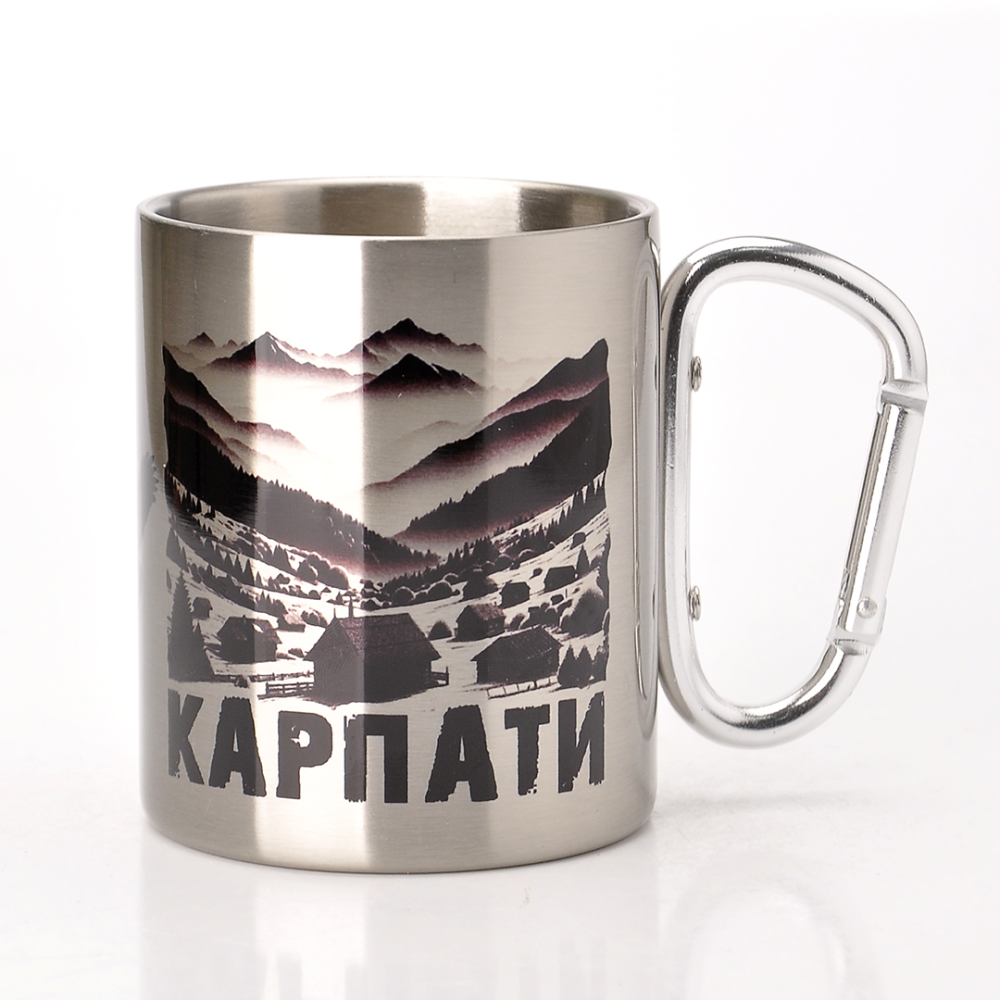 Чашка металлическая с карабином Карпаты №13