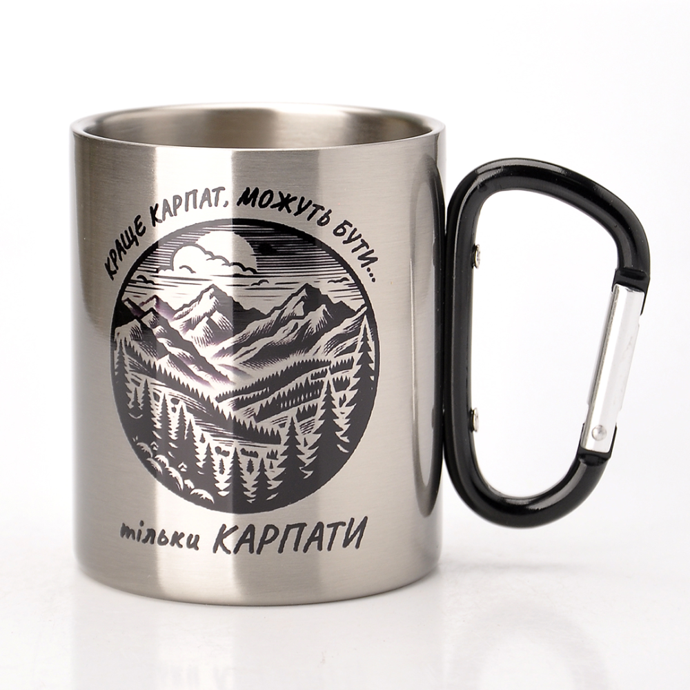 Чашка металлическая с карабином Карпаты №15
