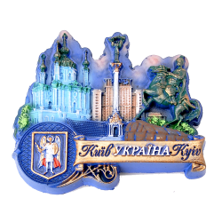 Магнит Киев "Герб коллаж синий"