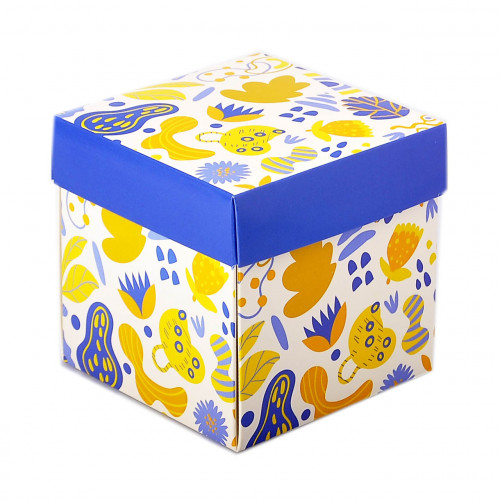 Подарочная упаковка коробка "Желто-Голубая"