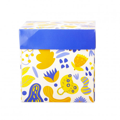 Подарочная упаковка коробка "Желто-Голубая"