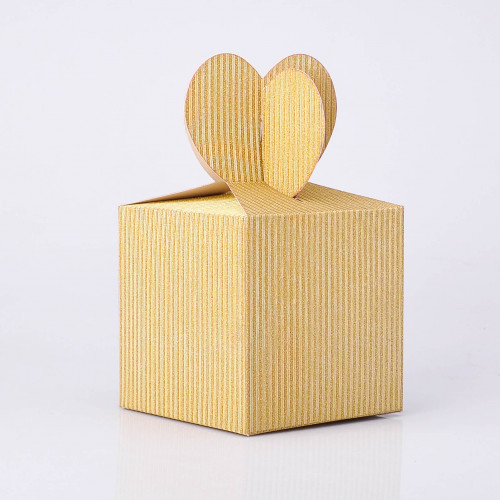 Подарункова коробка "гліттер золото смужка"
