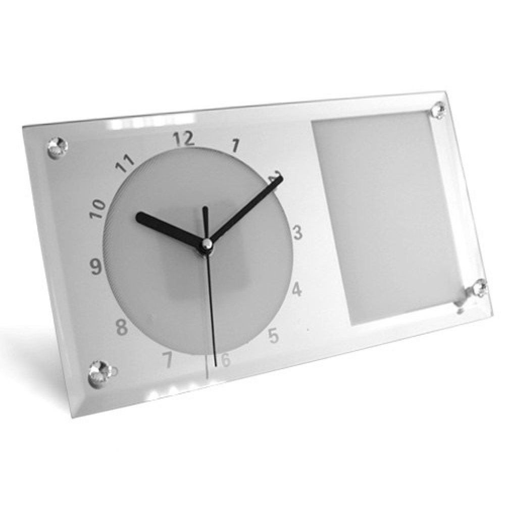 Часы стеклянные 30x16 зеркало для сублимации настольные прямоугольные
