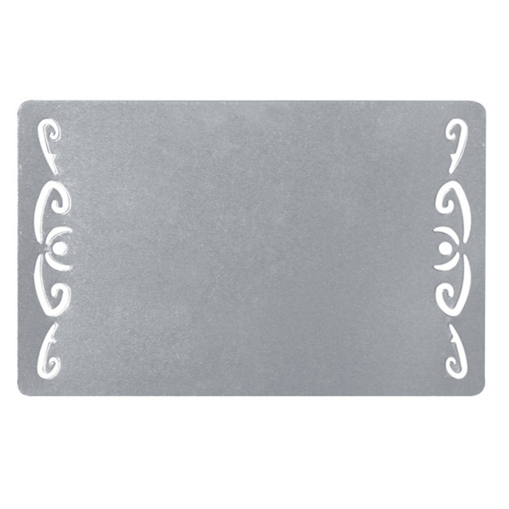 Візитка з алюмінія ажурний орнамент 86х54х0.45 мм під сублімацію (срібло)